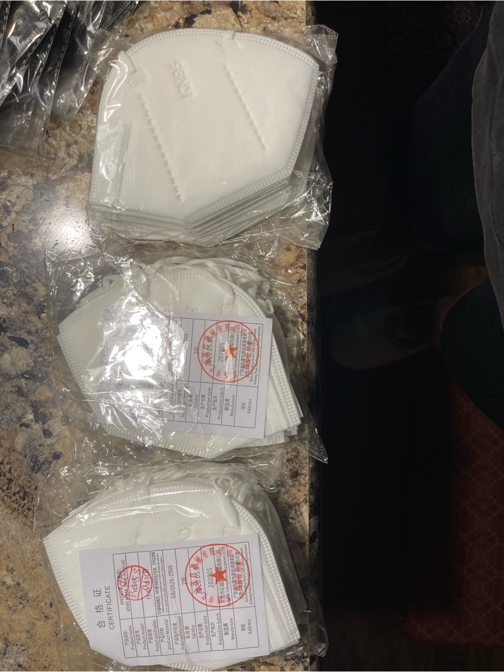 White Pack of KN95 Face Masks